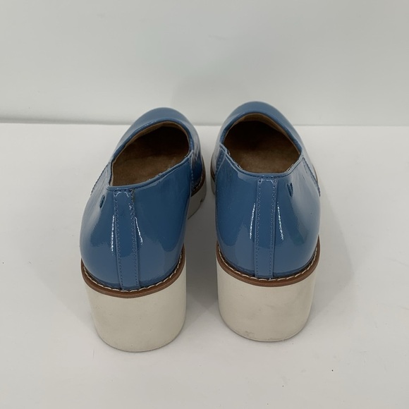 Vionic Willa wedge loafer shoe slip-on blue patent shiny platform lug women 10 - Picture 5 of 6